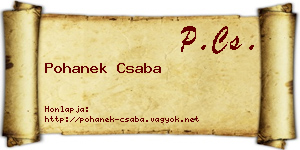 Pohanek Csaba névjegykártya