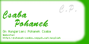 csaba pohanek business card